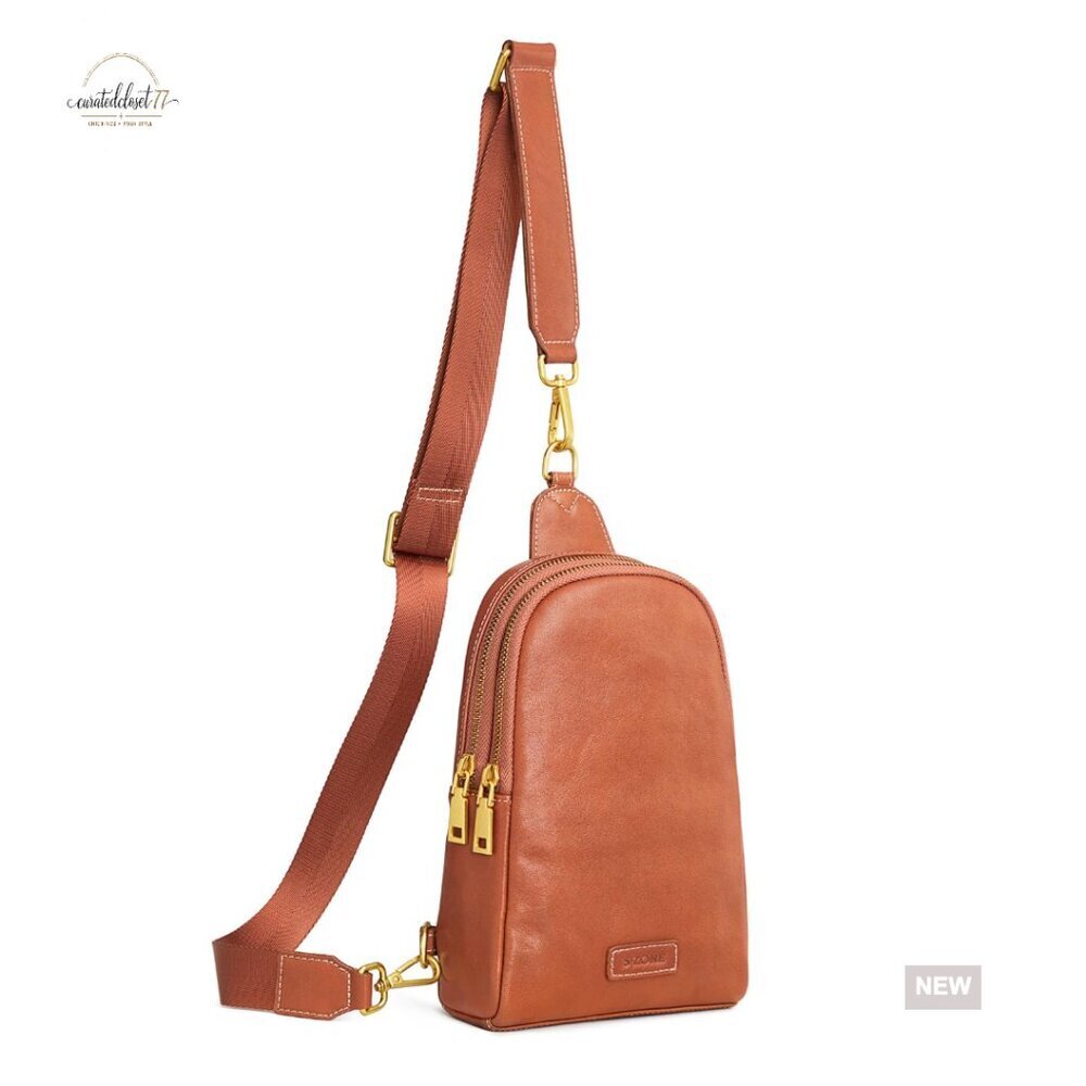Leather Crossbody Bag RFID Anti-Theft Sling Purse Fanny Pack
